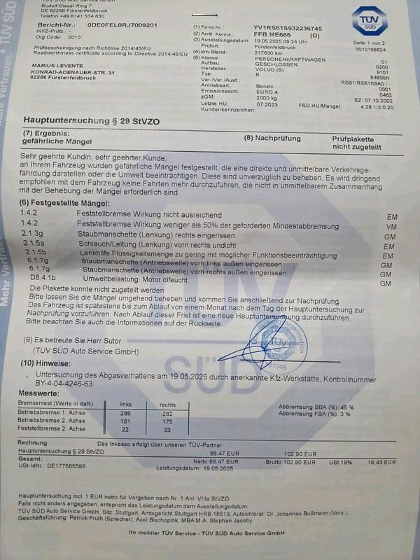 Grau Gebraucht 2002 Volvo S60 Limousine | 1.000 € (Superpreis) - Bild 1/4