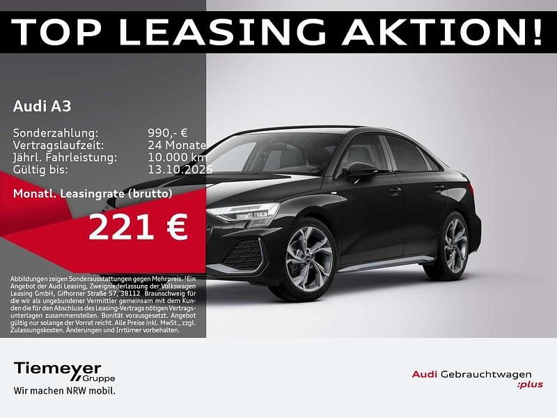 Mythosschwarz metallic Gebraucht 2025 Audi A3 S-Line Limousine | 31.830 € (Guter Preis) - Bild 1/4
