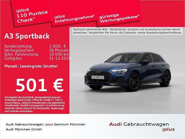 Navarrablau metallic Gebraucht 2025 Audi A3 Sportback e-tron S-Line Kleinwagen | 43.443 € - Bild 1/2