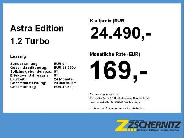 Schwarz (karbon schwarz) Neu 2025 Opel Astra Edition Limousine | 24.490 € (Fairer Preis) - Bild 1/1