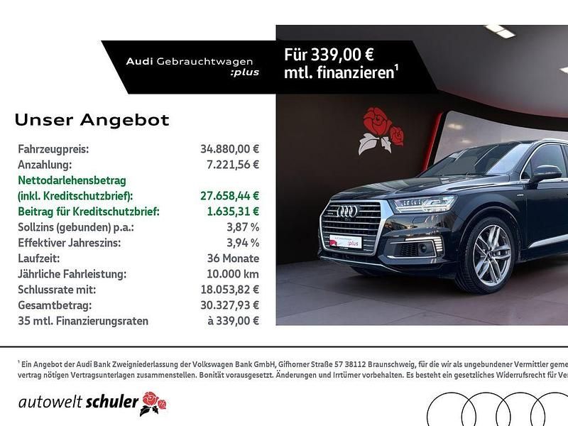 Orcaschwarz metallic Gebraucht 2017 Audi Q7 Design SUV | 33.950 € (Superpreis) - Bild 1/4