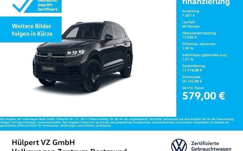 Grenadillschwarz metallic Gebraucht 2024 VW Touareg R SUV | 80.773 € (Fairer Preis) - Bild 1/4
