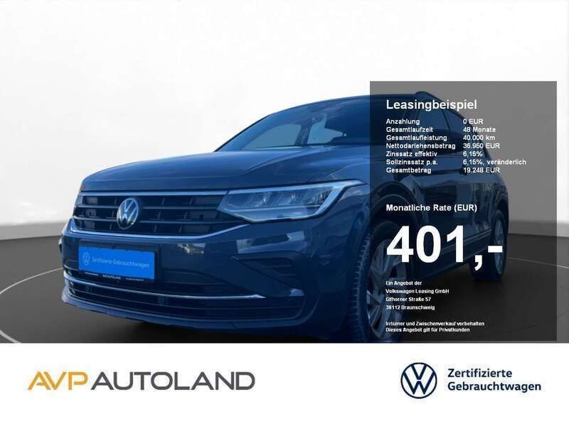 Grau Gebraucht 2023 VW Tiguan Life SUV | 40.210 € (Teuer) - Bild 1/4