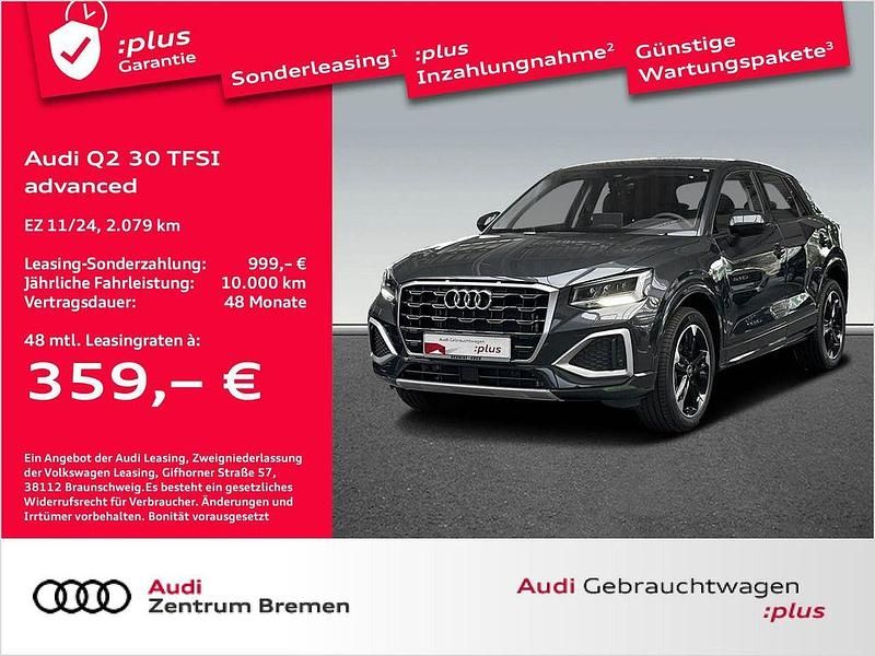 Manhattangrau metallic Gebraucht 2024 Audi Q2 Advanced Plus SUV | 30.350 € (Teuer) - Bild 1/4