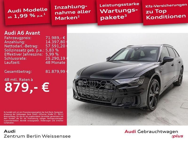 Mythosschwarz metallic Gebraucht 2025 Audi A6 S-Line Kombi | 85.250 € - Bild 1/4