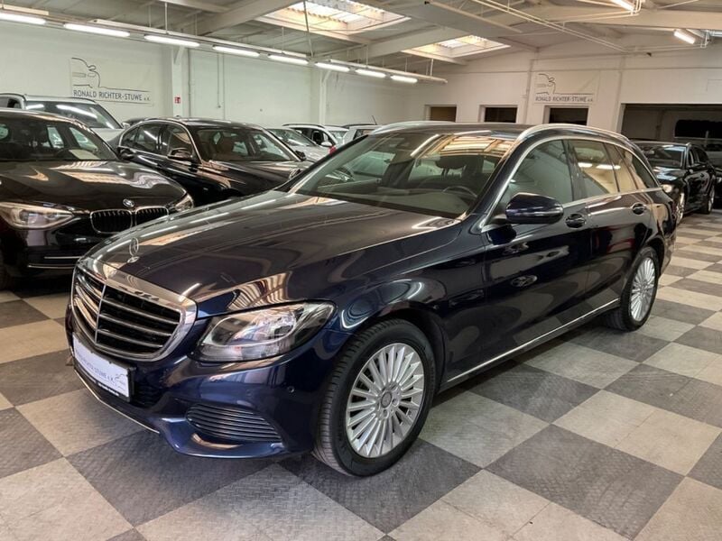 Blau Gebraucht 2016 Mercedes C220 Exclusive Kombi | 17.999 € (Guter Preis) - Bild 1/4