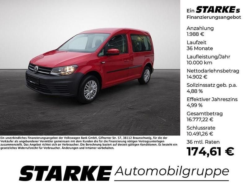 Gebraucht VW Caddy Trendline 102 PS (75 kW) 2020 Rot Van / Kleinbus