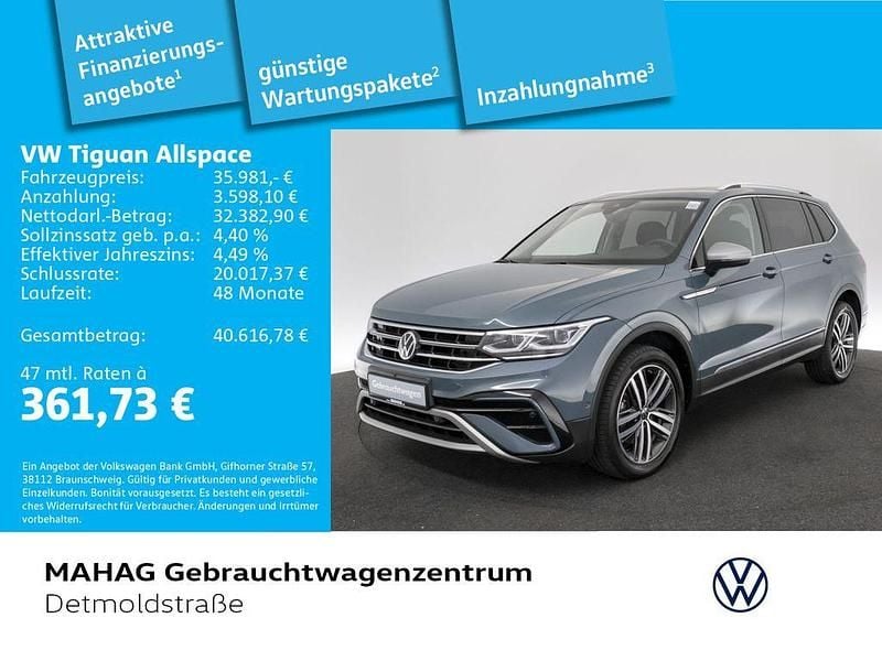 Blau Gebraucht 2022 VW Tiguan Allspace Elegance SUV | 35.981 € (Fairer Preis) - Bild 1/2