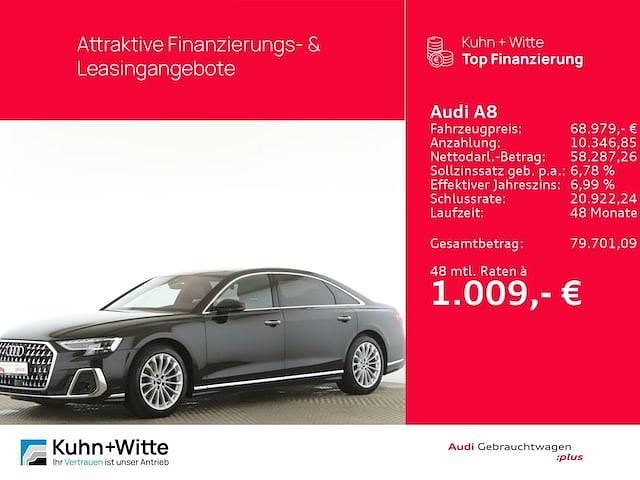 Mythosschwarz metallic Gebraucht 2024 Audi A8L Ambiente Limousine | 68.979 € (Fairer Preis) - Bild 1/3