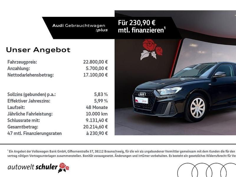 Mythosschwarz metallic Gebraucht 2021 Audi A1 Sportback S-Line Kleinwagen | 22.800 € (Guter Preis) - Bild 1/4