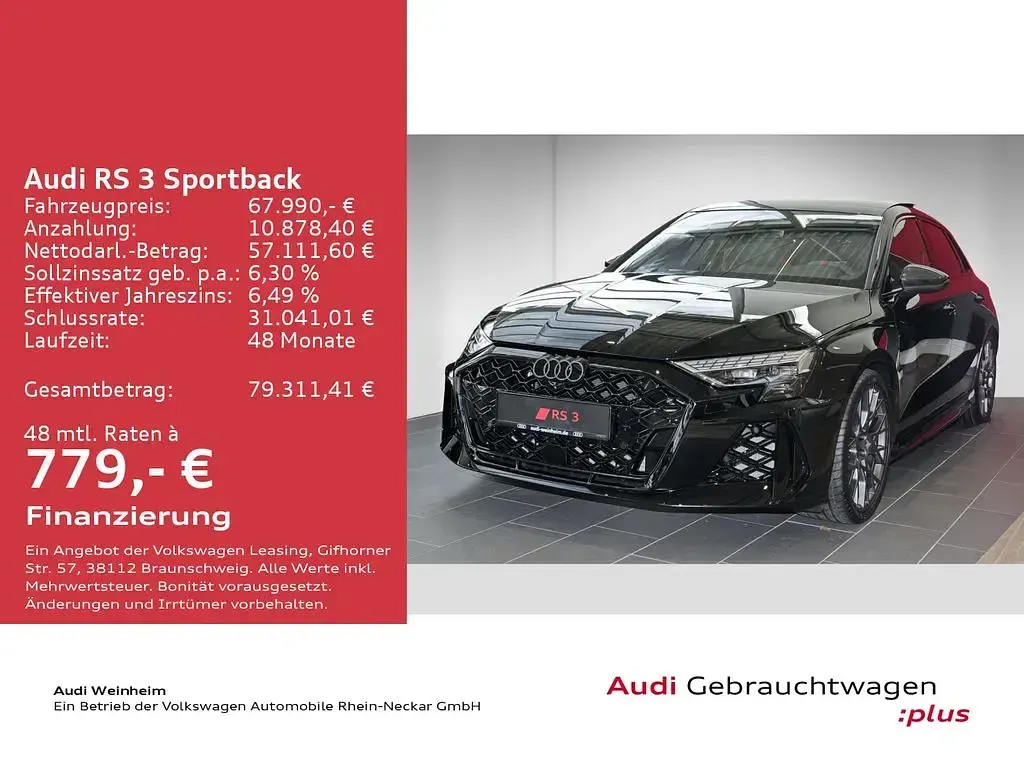 Gebraucht Audi RS3 Sport 400 PS (294 kW) 2026 Schwarz Limousine