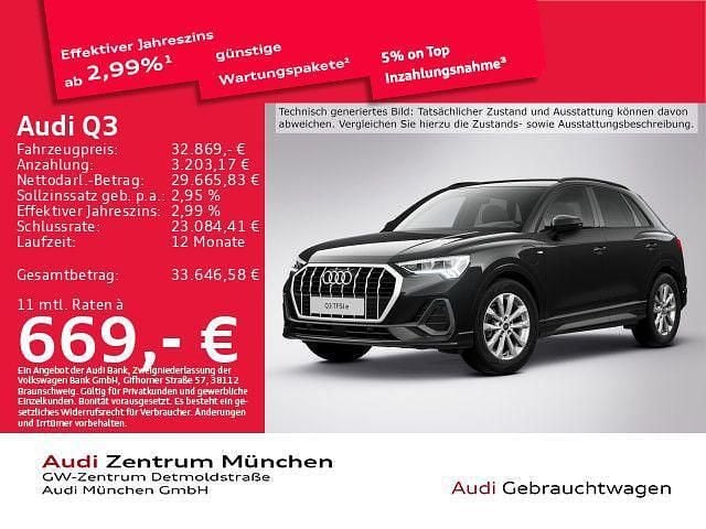 Mythosschwarz metallic Gebraucht 2022 Audi Q3 S-Line SUV | 32.869 € (Fairer Preis) - Bild 1/1