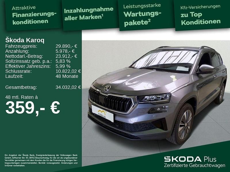 Graphitegrau metallic Gebraucht 2023 Skoda Karoq Tour SUV | 29.890 € (Fairer Preis) - Bild 1/4
