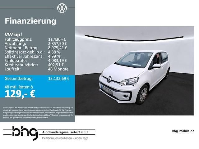 Weiß Gebraucht 2021 VW up! Kleinwagen | 11.430 € (Fairer Preis) - Bild 1/4