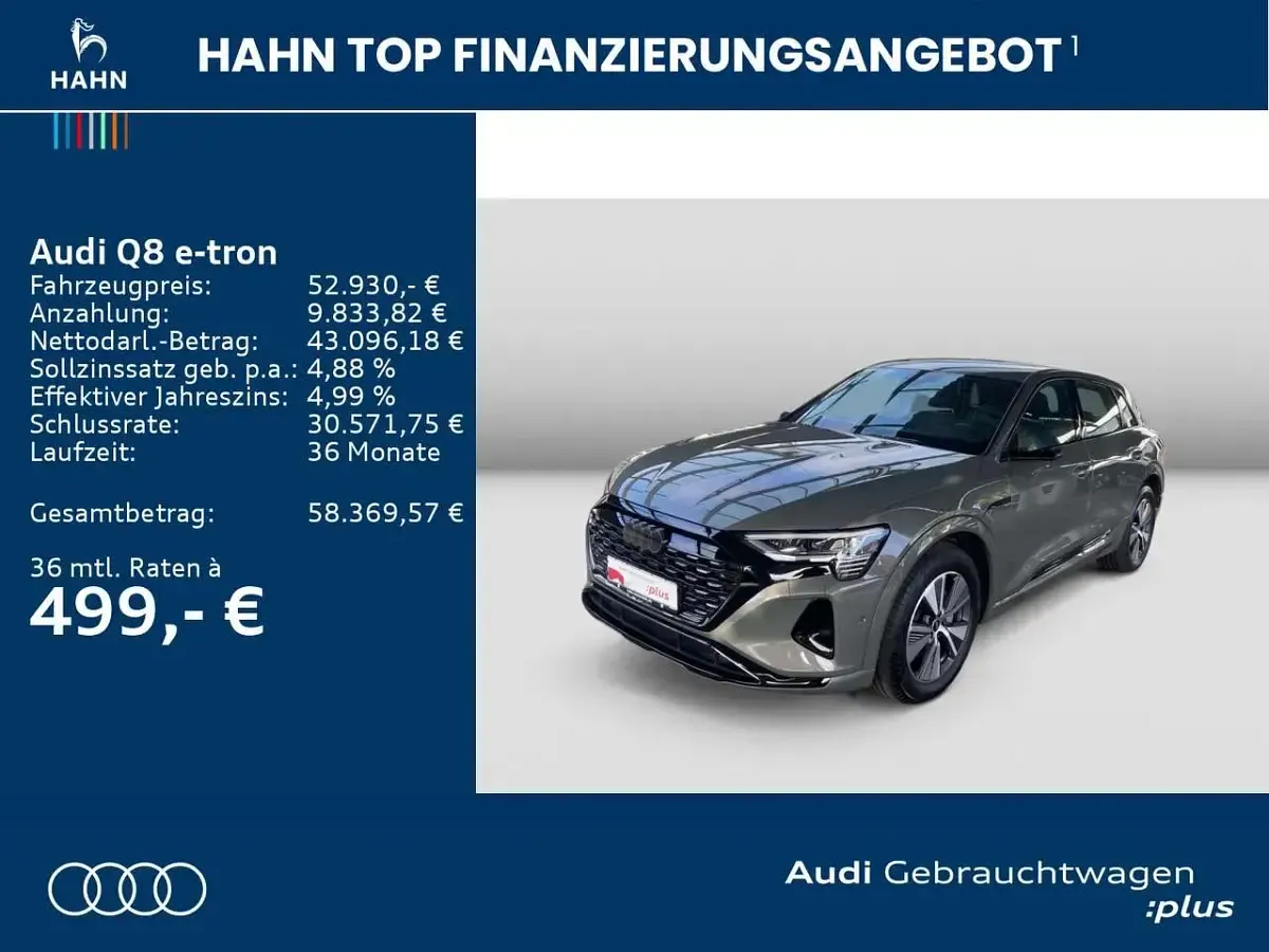 Brugt Audi Q8 e-tron Advanced Plus 300 kW (408 HK) 2023 Grå SUV