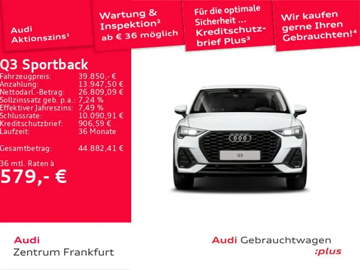 Gebraucht Audi Q3 S-Line 150 PS (110 kW) 2025 Gletscherweiß metallic/gletsch SUV