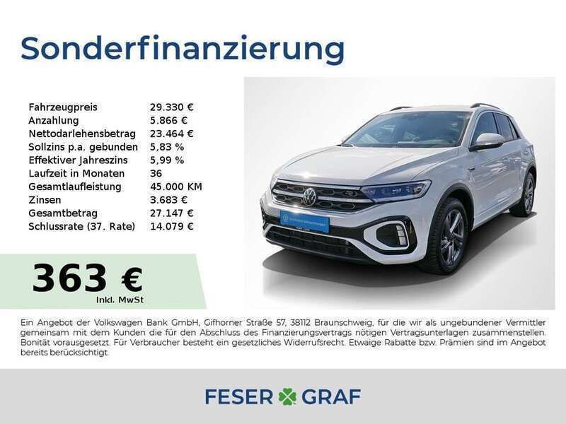 Pure white Gebraucht 2024 VW T-Roc R-line SUV | 32.440 € (Fairer Preis) - Bild 1/4