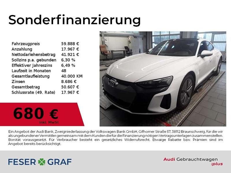 Ibisweiß Gebraucht 2023 Audi e-tron GT quattro Comfort Limousine | 59.888 € (Superpreis) - Bild 1/2