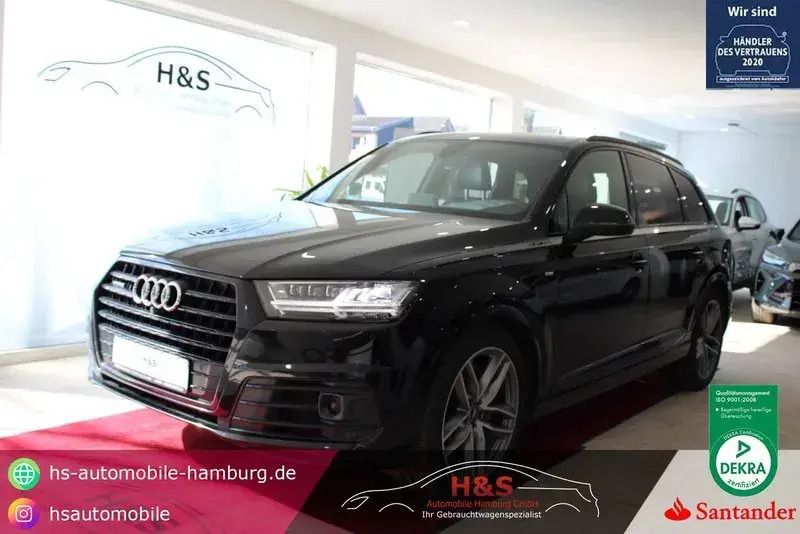 Orcaschwarz Gebraucht 2019 Audi Q7 S-Line SUV | 46.900 € - Bild 1/4