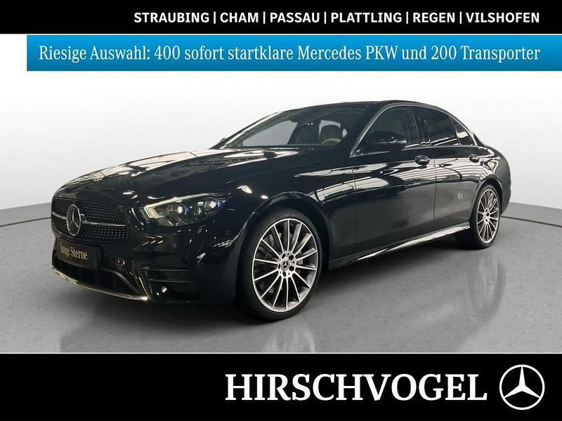 Metalliclack obsidianschwarz Gebraucht 2021 Mercedes E450 AMG line Limousine | 56.730 € - Bild 1/4