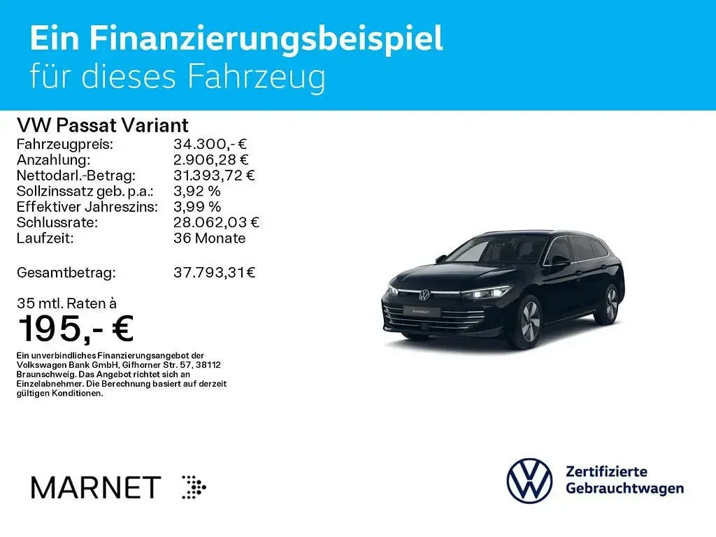 Gebraucht VW Passat Elegance 150 PS (110 kW) 2025 Grenadillschwarz metallic Kombi