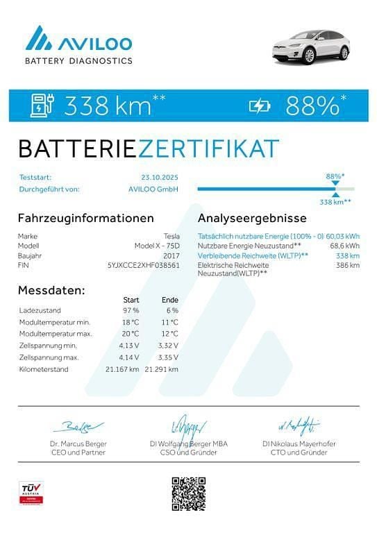 Gebraucht Tesla Model X 386 kW (525 PS) 2017 Blau SUV