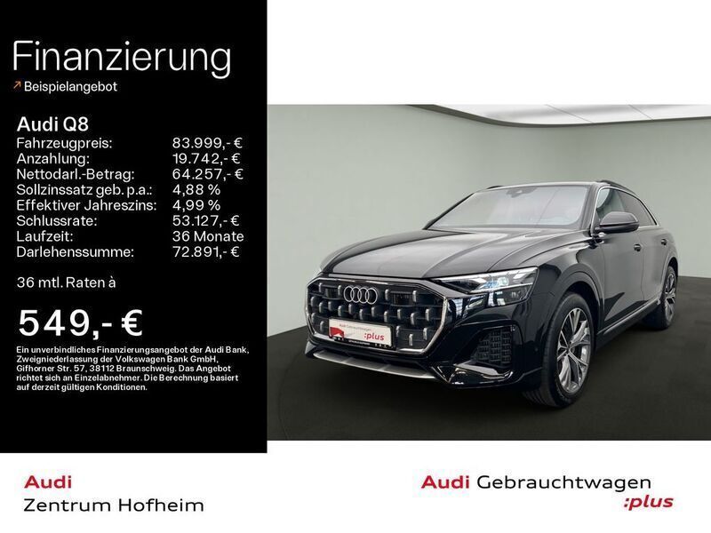 Mythosschwarz metallic Gebraucht 2022 Audi Q8 S-Line SUV | 83.999 € (Teuer) - Bild 1/4