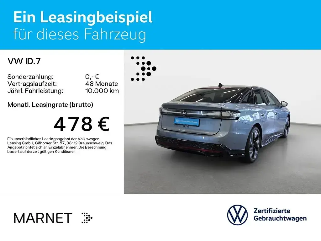 Gebraucht VW ID.7 GTX 250 kW (340 PS) 2025 Stonewashed blue metallic/schw Limousine
