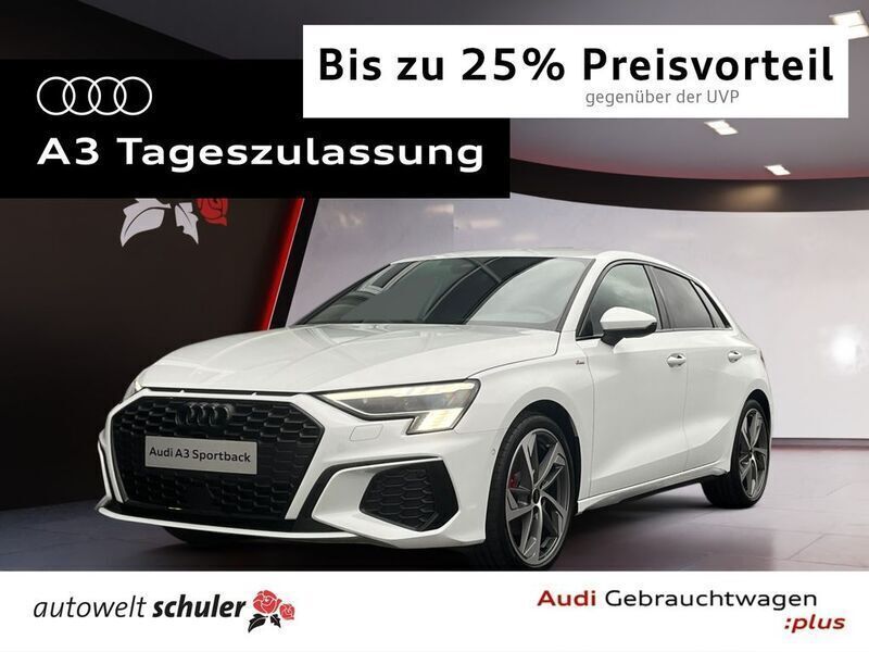 Gletscherweiß metallic Gebraucht 2024 Audi A3 Sportback S-Line Limousine | 37.690 € (Guter Preis) - Bild 1/4