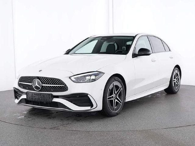 Polarweiss unilack Gebraucht 2023 Mercedes C220 AMG line Limousine | 47.990 € - Bild 1/4