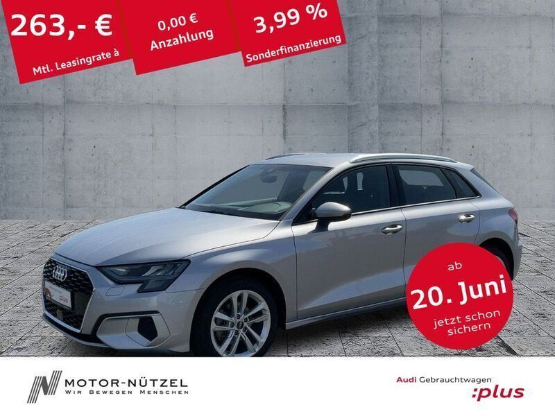 Silber Gebraucht 2024 Audi A3 Sportback Advanced Kleinwagen | 30.430 € (Guter Preis) - Bild 1/4