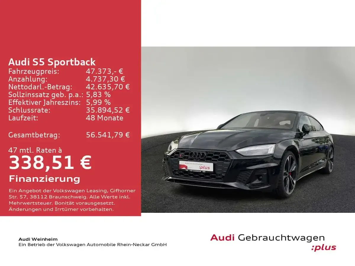 Gebraucht Audi S5 341 PS (250 kW) 2023 Mythosschwarz metallic Coupé