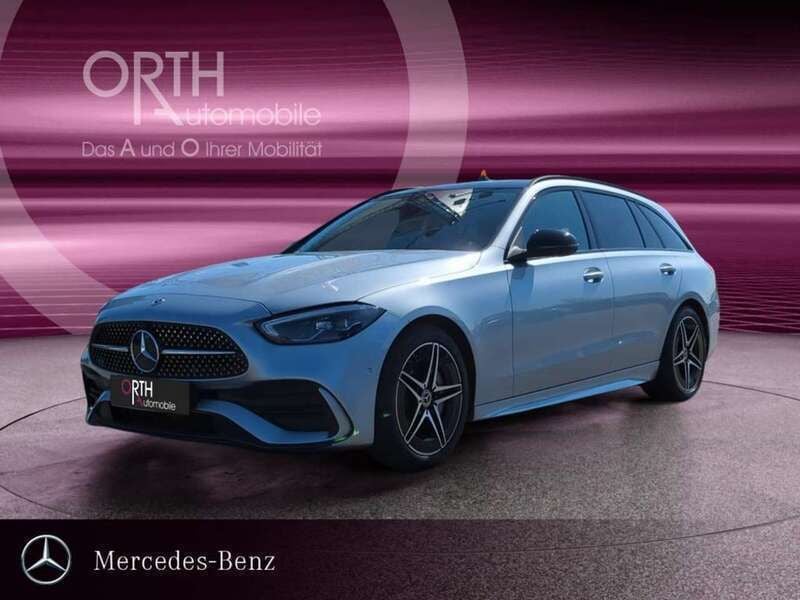 Metalliclack hightechsilber Gebraucht 2023 Mercedes C200 AMG line Kombi | 41.449 € - Bild 1/4