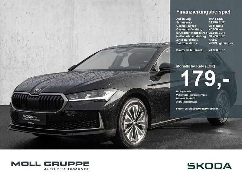 Onyxschwarz metallic Gebraucht 2025 Skoda Superb Selection Kombi | 41.380 € (Superpreis) - Bild 1/4