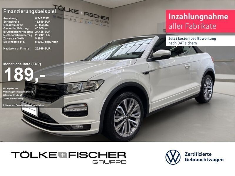 Pure white Gebraucht 2021 VW T-Roc Cabriolet R-line Cabrio | 26.989 € (Fairer Preis) - Bild 1/4