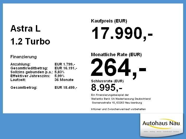 Gebraucht Opel Astra 131 PS (96 kW) 2023 Jade weiss Limousine