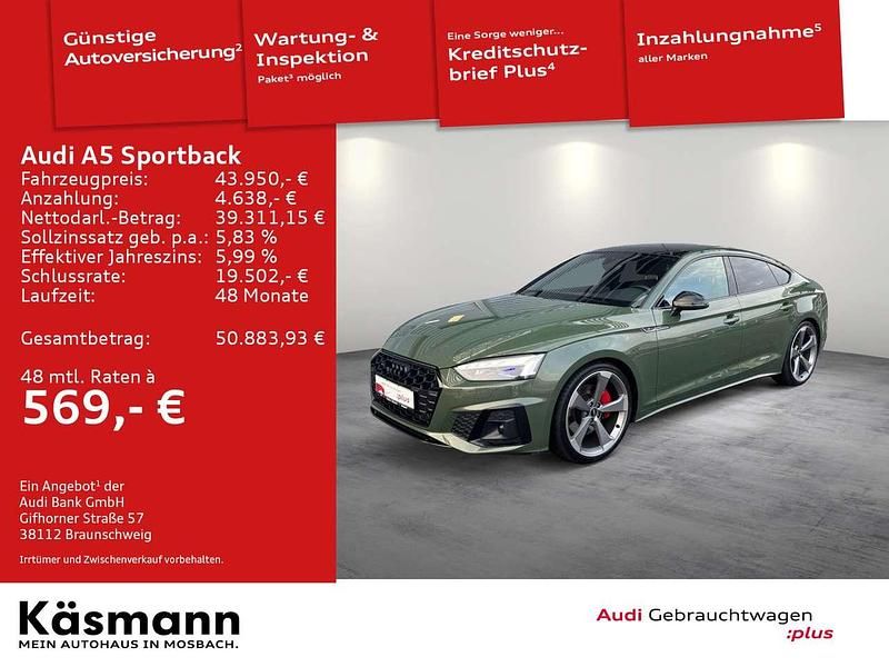 Gebraucht Audi A5 S-Line 265 PS (194 kW) 2022 Distriktgrün metallic Limousine
