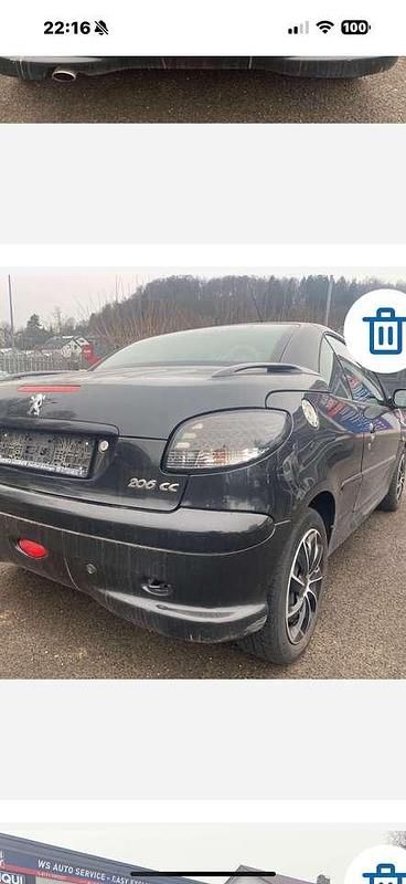Gebraucht Peugeot 206 CC Platinum 136 PS (100 kW) 2004 Farbe schwarz obsidien/metalli Cabrio