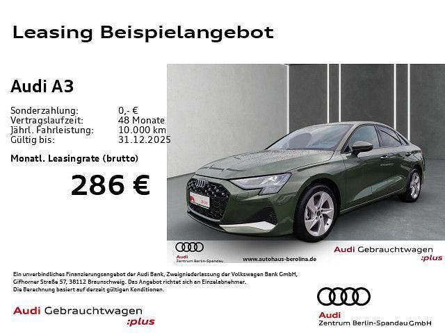 Distriktgrün metallic Gebraucht 2025 Audi A3 Advanced Plus Limousine | 27.980 € (Fairer Preis) - Bild 1/4