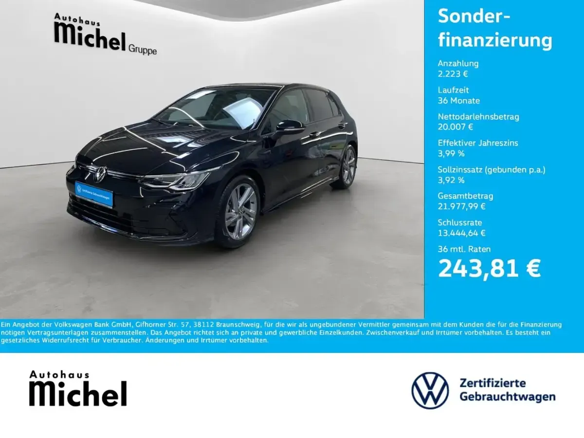 Gebraucht VW Golf VIII R-line 150 PS (110 kW) 2022 Schwarz Limousine