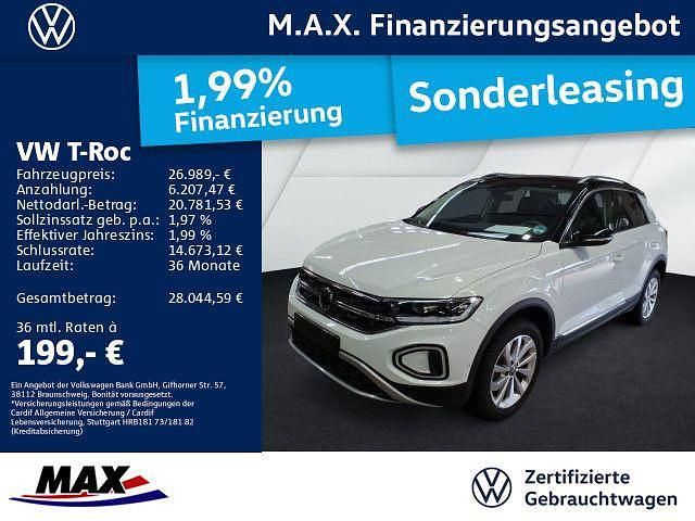 Pure white Gebraucht 2024 VW T-Roc Style SUV | 26.989 € (Guter Preis) - Bild 1/3