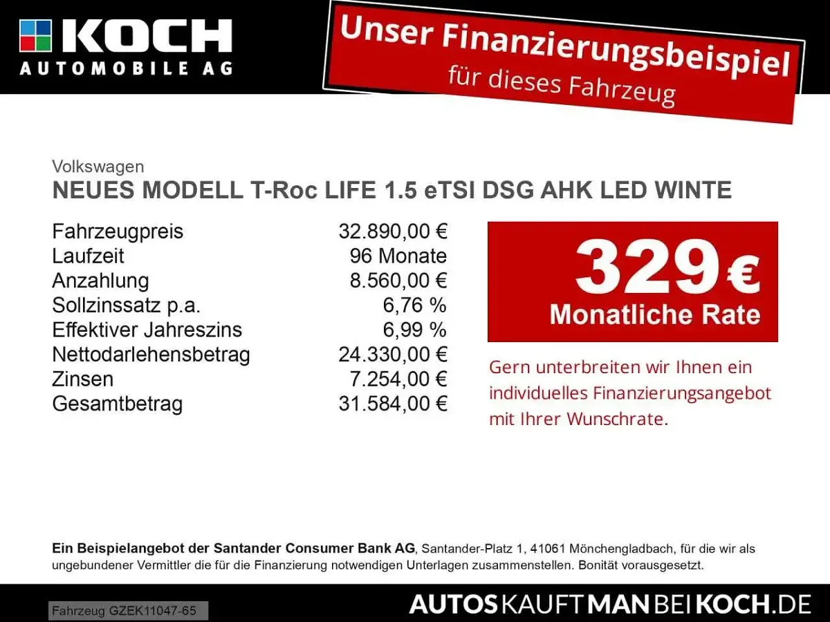Neu VW T-Roc Life 150 PS (110 kW) 2026 Schwarz SUV