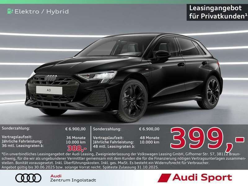 Mythosschwarz Neu 2025 Audi A3 Sportback e-tron S-Line Limousine | 45.950 € (Guter Preis) - Bild 1/3
