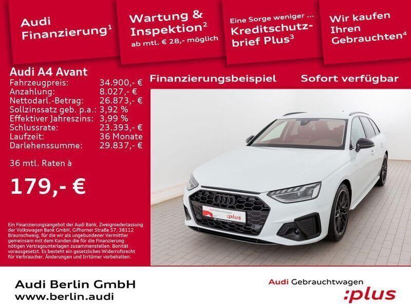 Gletscherweiß metallic Gebraucht 2024 Audi A4 S-Line Kombi | 34.900 € (Guter Preis) - Bild 1/3