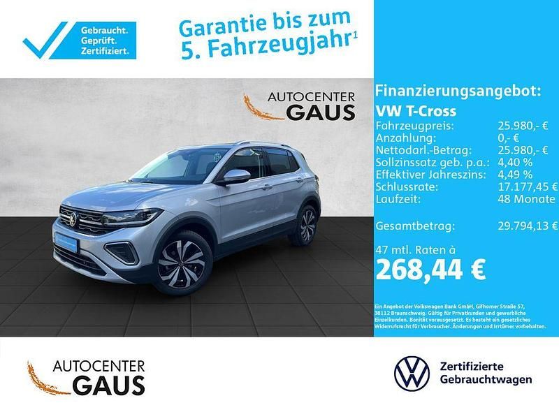 Silber Gebraucht 2024 VW T-Cross Style SUV | 25.980 € (Teuer) - Bild 1/4