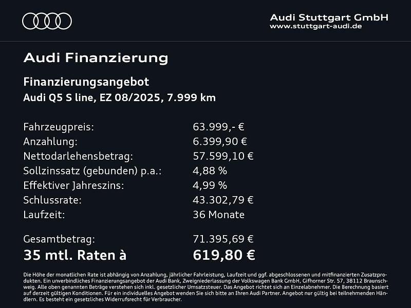 Gebraucht Audi Q5 S-Line 367 PS (269 kW) 2025 Florettsilber metallic SUV