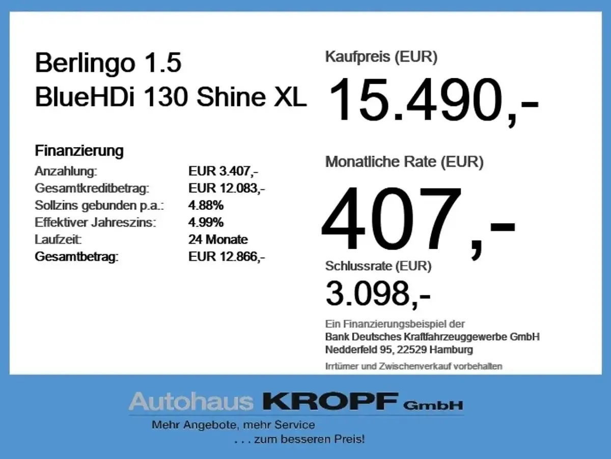 Gebraucht Citroën Berlingo Shine 131 PS (96 kW) 2019 Weiß Van / Kleinbus
