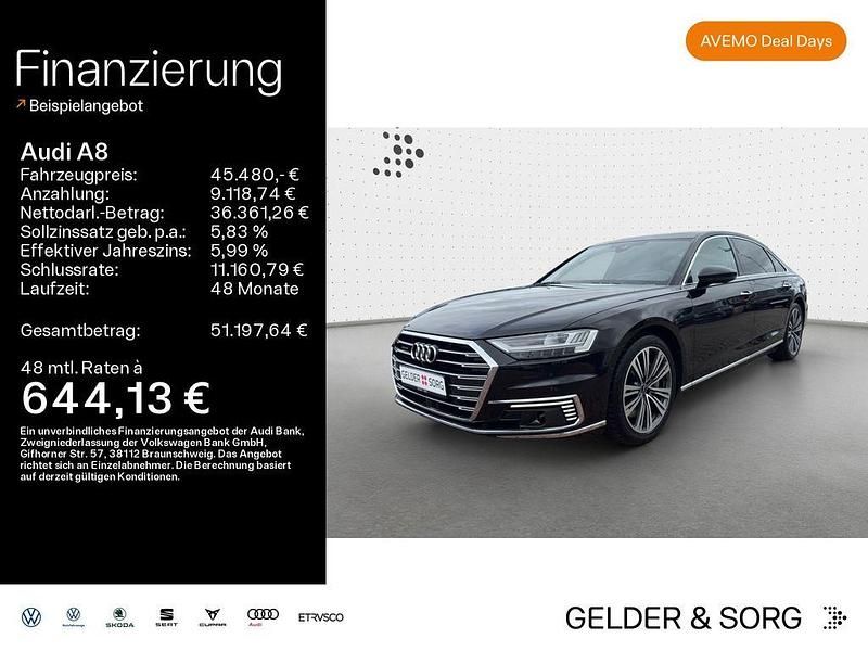 Mythosschwarz metallic Gebraucht 2021 Audi A8L Limousine | 45.480 € - Bild 1/4