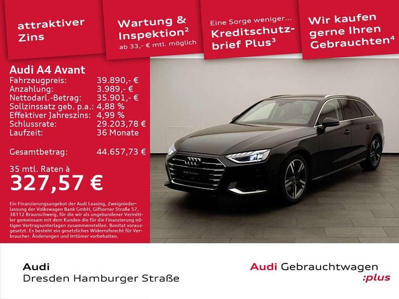 Brillantschwarz Gebraucht 2024 Audi A4 Advanced Plus Kombi | 39.890 € (Teuer) - Bild 1/3