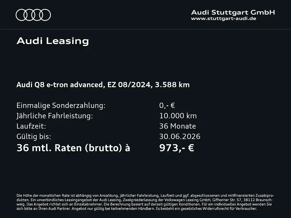 Brugt Audi Q8 e-tron Advanced Plus 300 kW (408 HK) 2024 Grå SUV